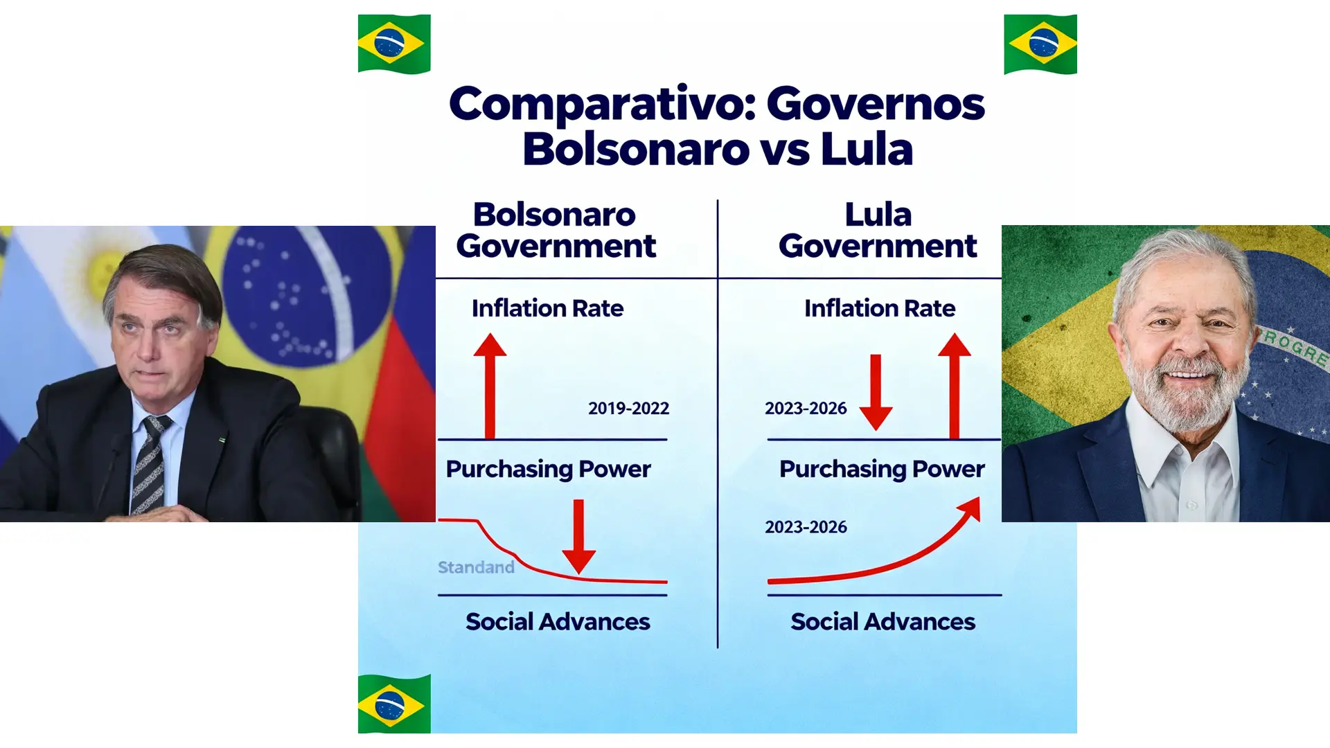 Comparativo governos Bolsonaro e Lula: inflação, poder de compra e avanços sociais
