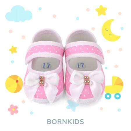 Sapatinho Luxo Baby Rosa C/ Bolinhas