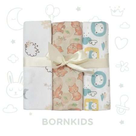 Kit 3 Cueiros Rolinho Estampado Leão