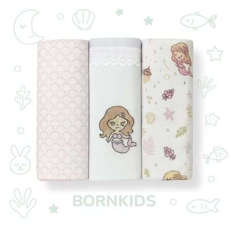 Kit 3 Cueiros Rolinho Estampado Rosa
