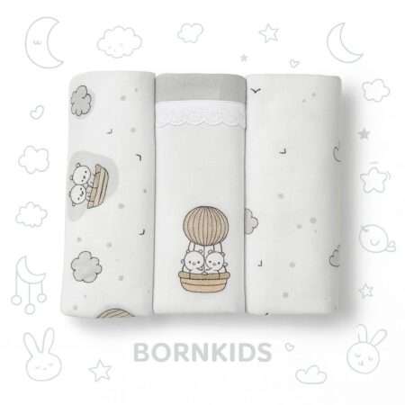 Kit 3 Cueiros Rolinho Estampado Ursinho