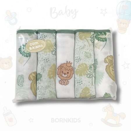 Pacote Fraldas Luxo Estampado 5 Peças